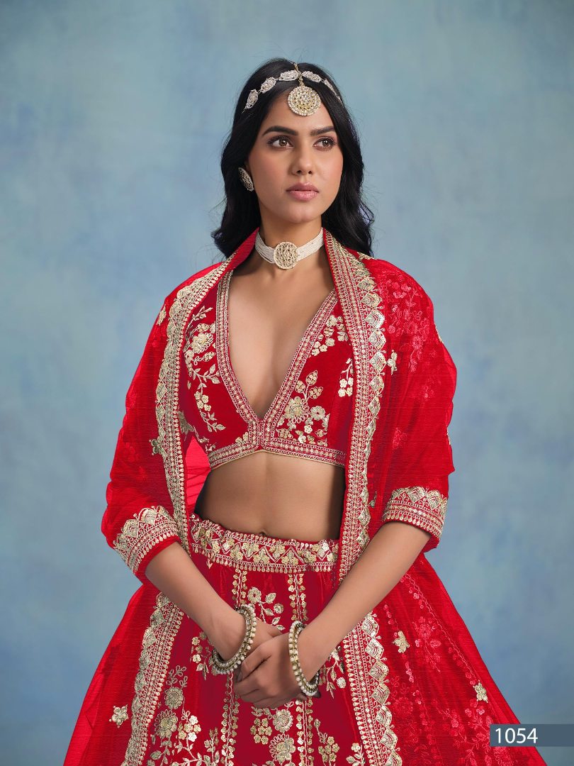Red Embriodered Heavy Art Silk Designer Lehenga With Blouse