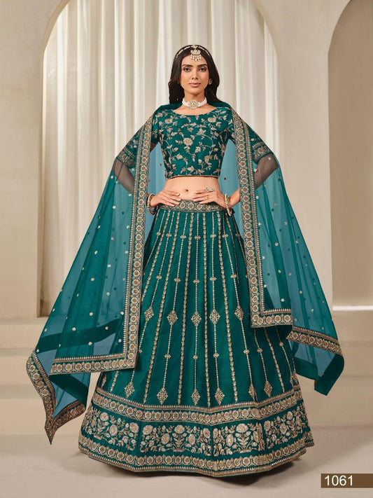 Rama Embriodered Heavy Art Silk Designer Lehenga With Blouse