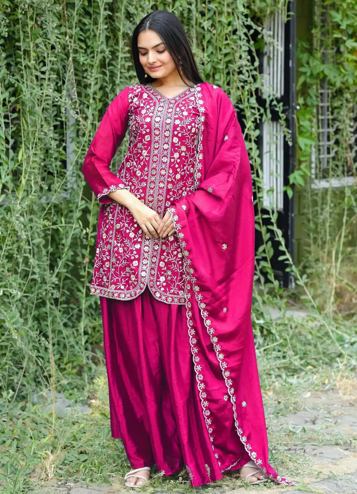 Heavy Chinon Suit With Sequence Embroidered Work 54