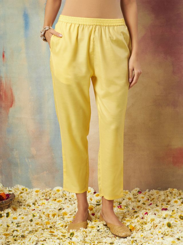 Yellow Color Chanderi Modal Ethnic Fancy Partywear Suit With Classy Looks