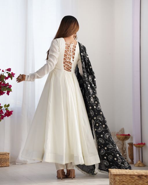 Anarkali Kurta Gown is a stunning traditional Indian outfit that combines elegance