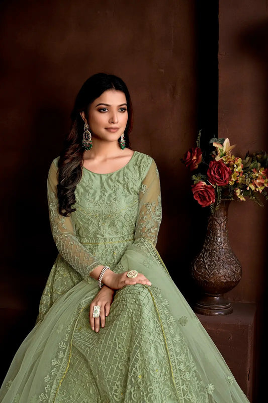 Modern Designer Anarkali Suit with Heavy Work Dupatta