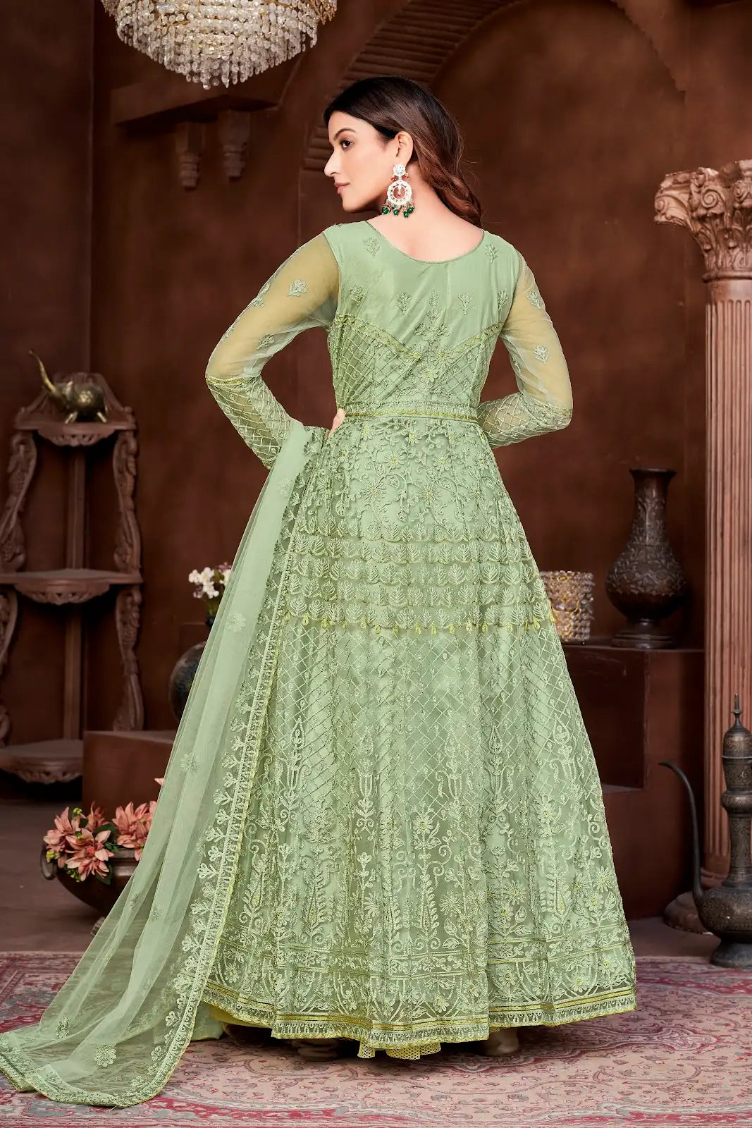 Modern Designer Anarkali Suit with Heavy Work Dupatta