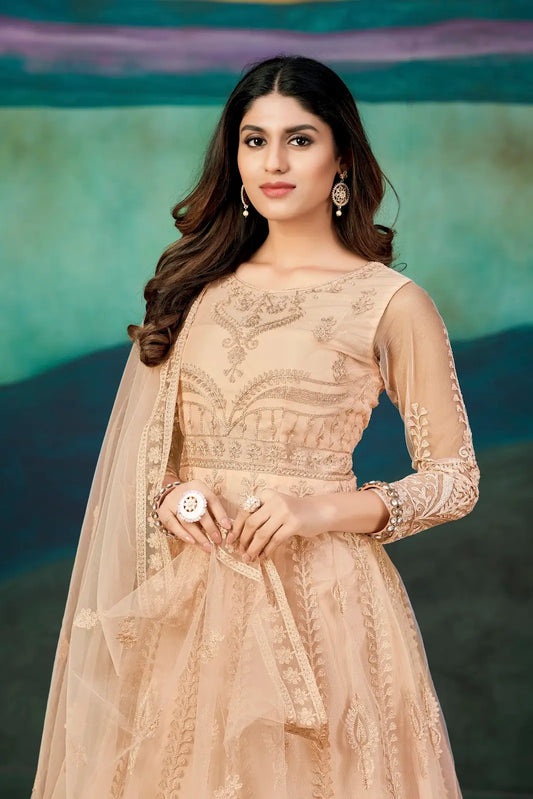 Traditional Festive Anarkali Suit with Heavy Dupatta