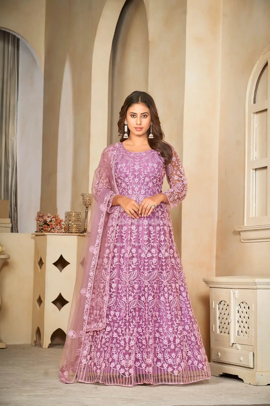 Trendy Ethnic Anarkali Suit with Beautiful Work