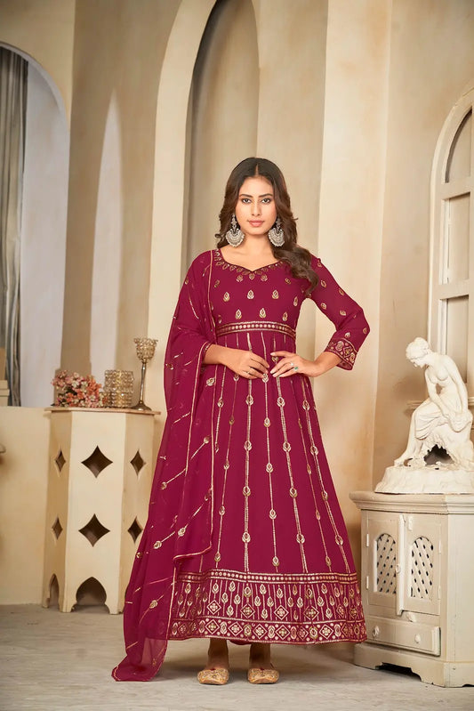 Royal Designer Anarkali Suit with Heavy Zari Work