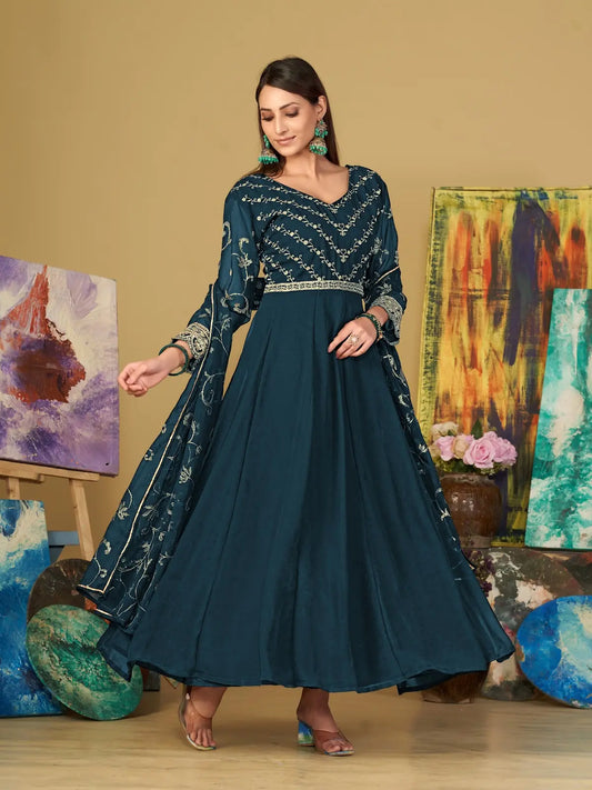 Premium Festive Anarkali Suit with Designer Embroidery