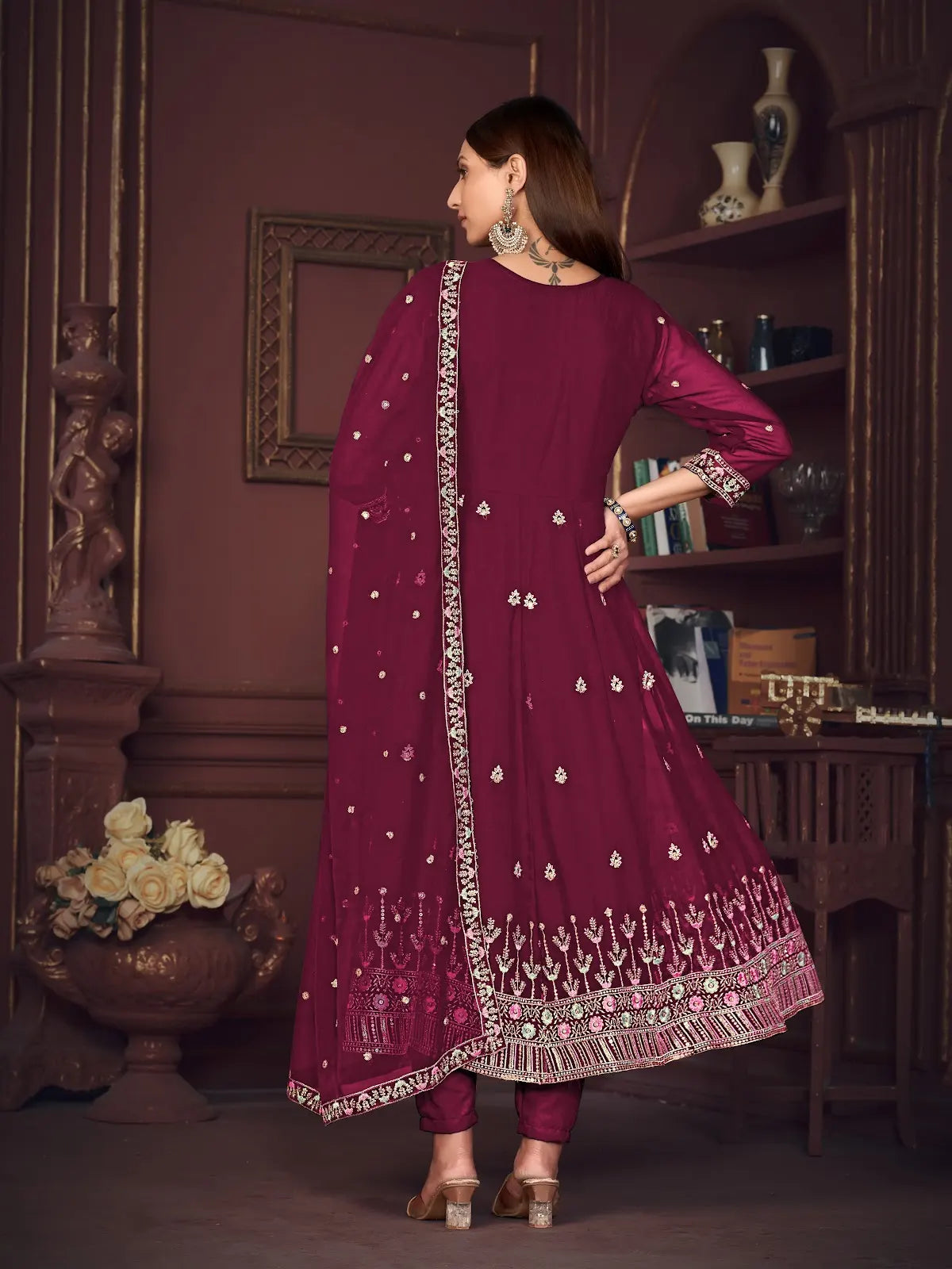 Premium Embroidered Anarkali Suit with Fancy Dupatta