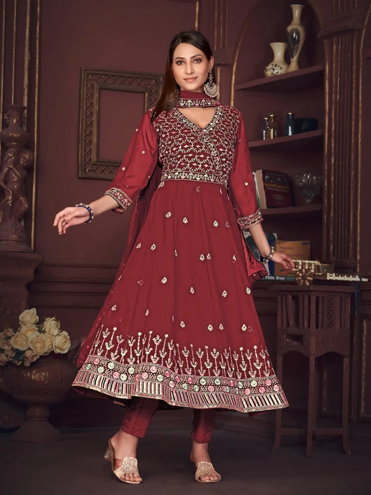 Trendy Wedding Wear Anarkali Suit with Designer Look