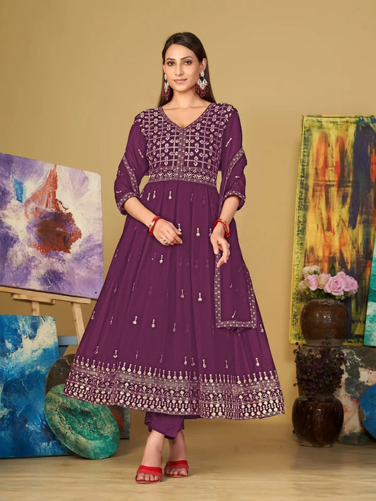 Beautiful Festive Anarkali Suit with Designer Dupatta