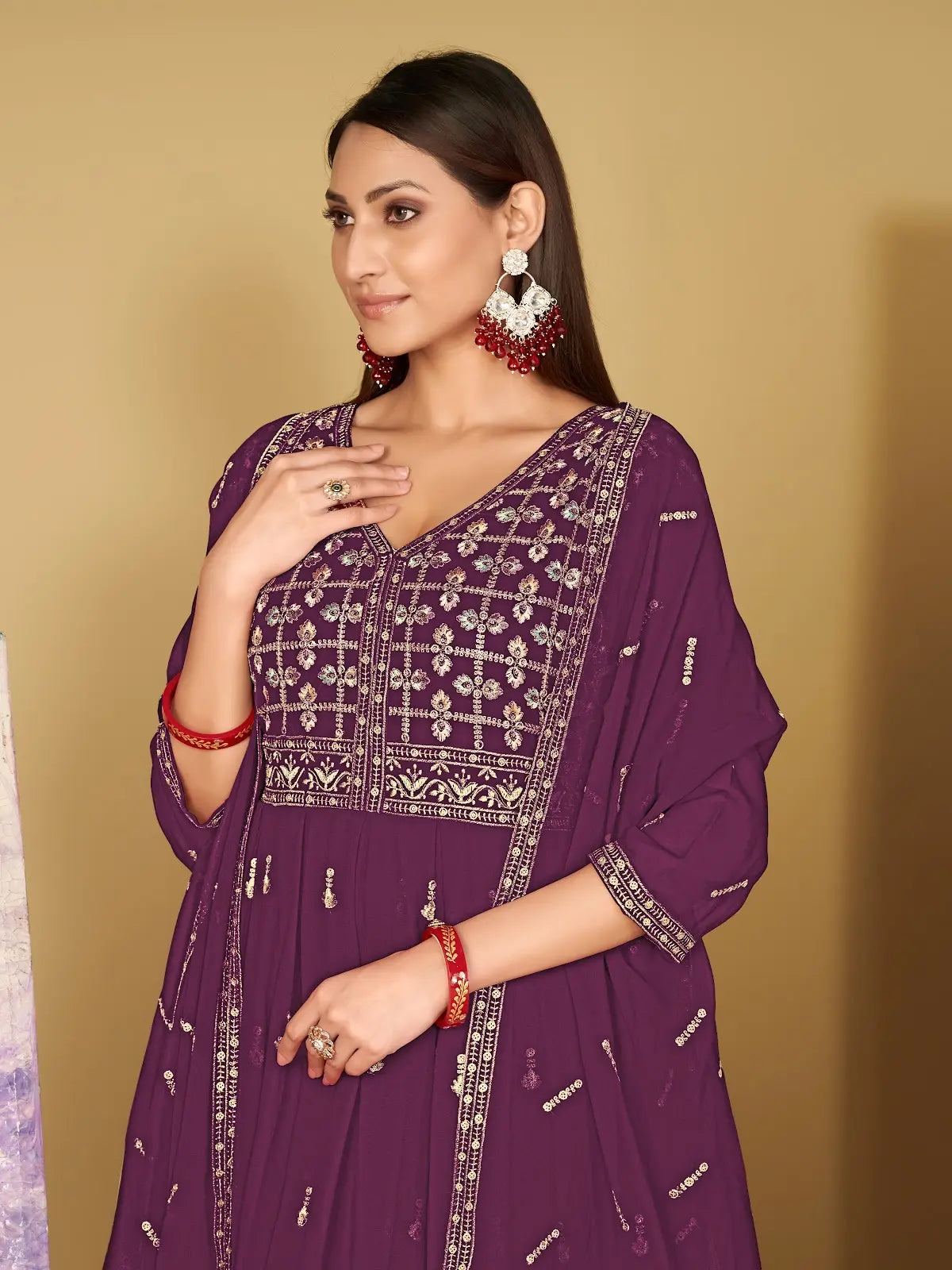 Beautiful Festive Anarkali Suit with Designer Dupatta