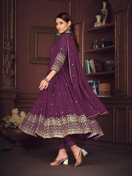 Royal Embroidered Anarkali Suit with Elegant Design