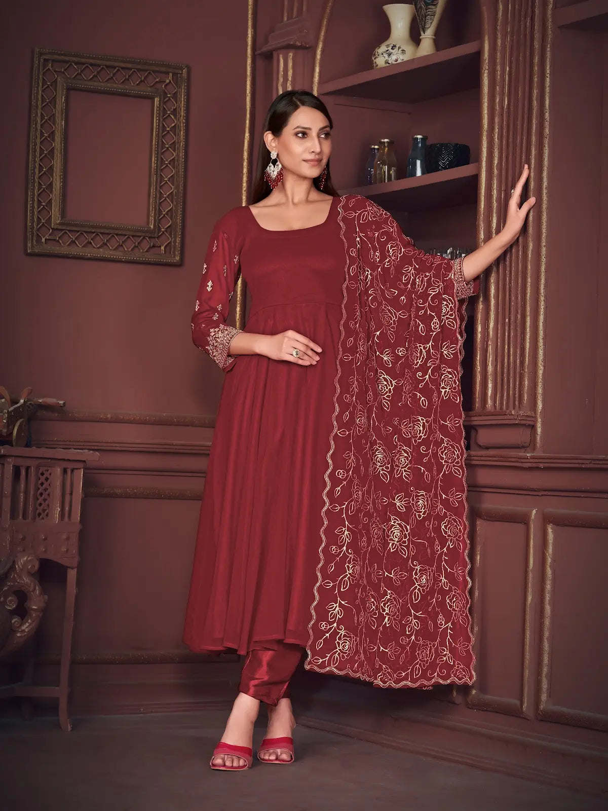 Beautiful Ethnic Anarkali Suit with Rich Embroidery