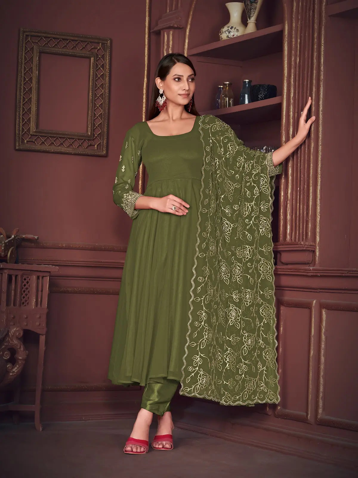 Premium Party Wear Anarkali Suit with Fancy Pattern