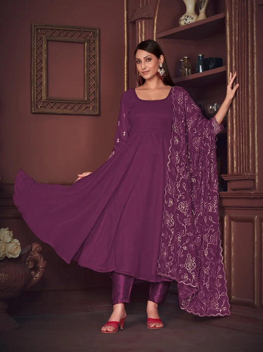 Elegant Designer Anarkali Suit with Heavy Dupatta