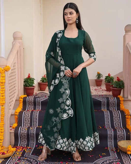 Luxury Embroidered Anarkali Suit with Elegant Finish