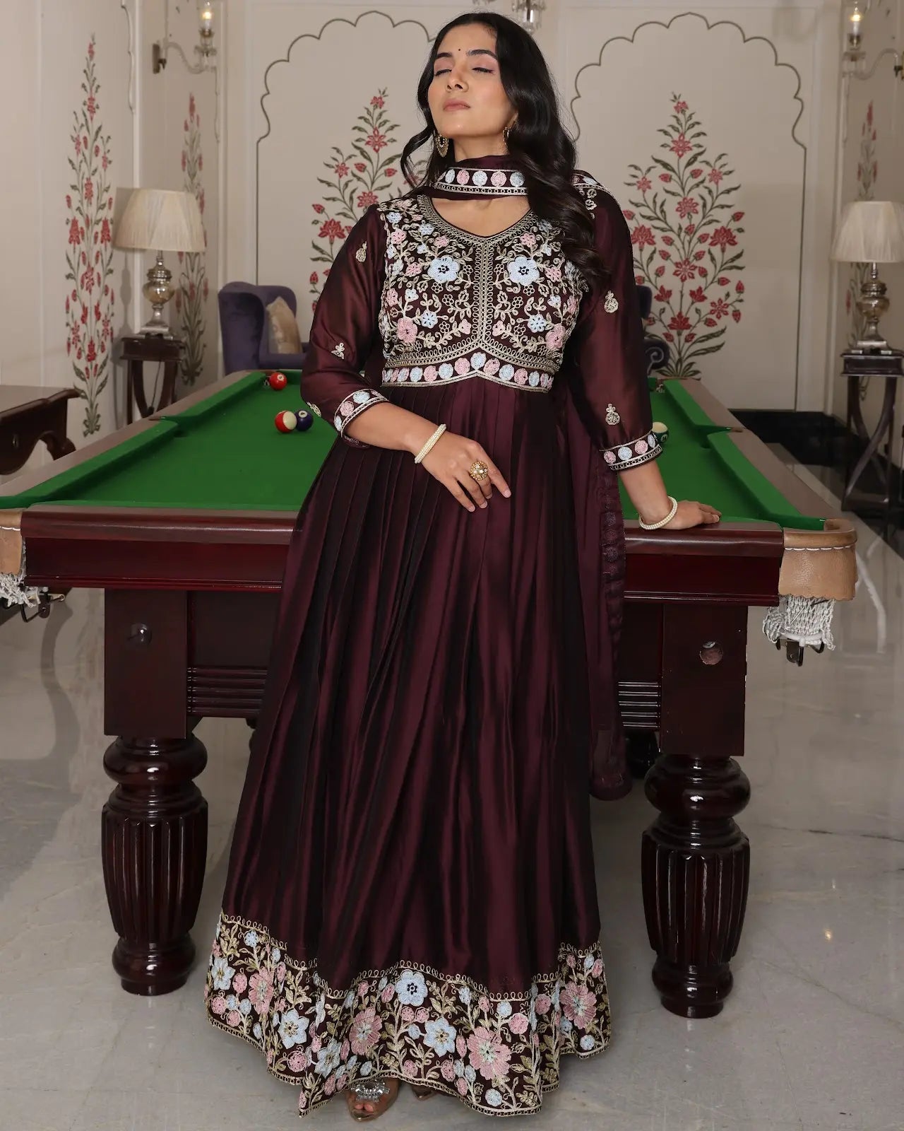 Royal Festive Wear Anarkali Suit with Designer Dupatta
