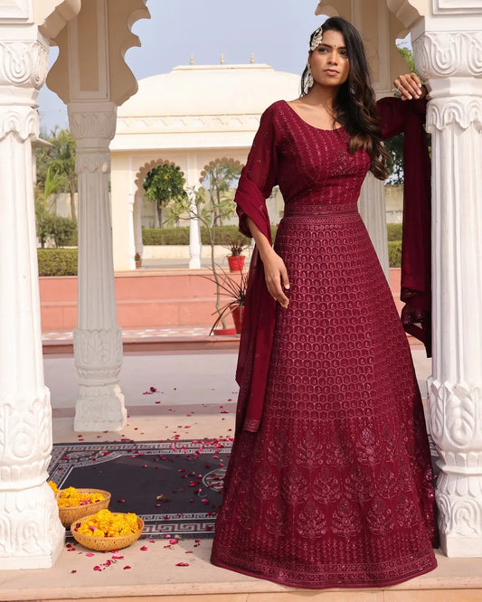 Stylish Party Wear Anarkali Suit with Elegant Finish