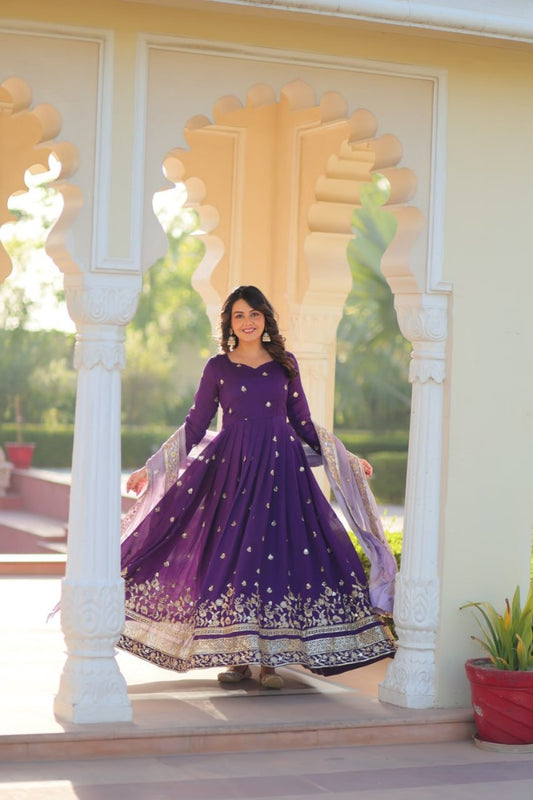 Elegant Gown Party Wear Women's Anarkali Dress