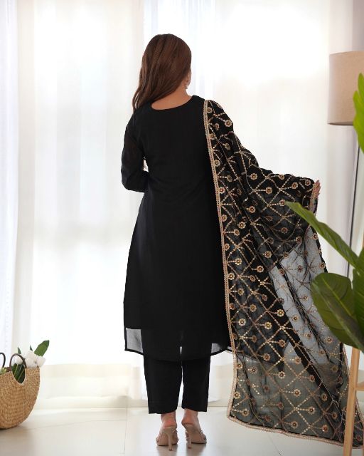 Pakistani Ramzan Eid Dresses for Women, Semi-Stitched Party Wear Salwar Kameez Dupatta,