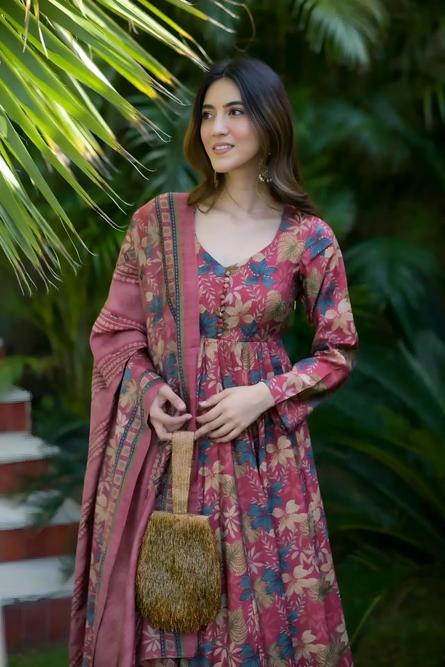 Long Anarkali Suit Traditional Indian Outfit