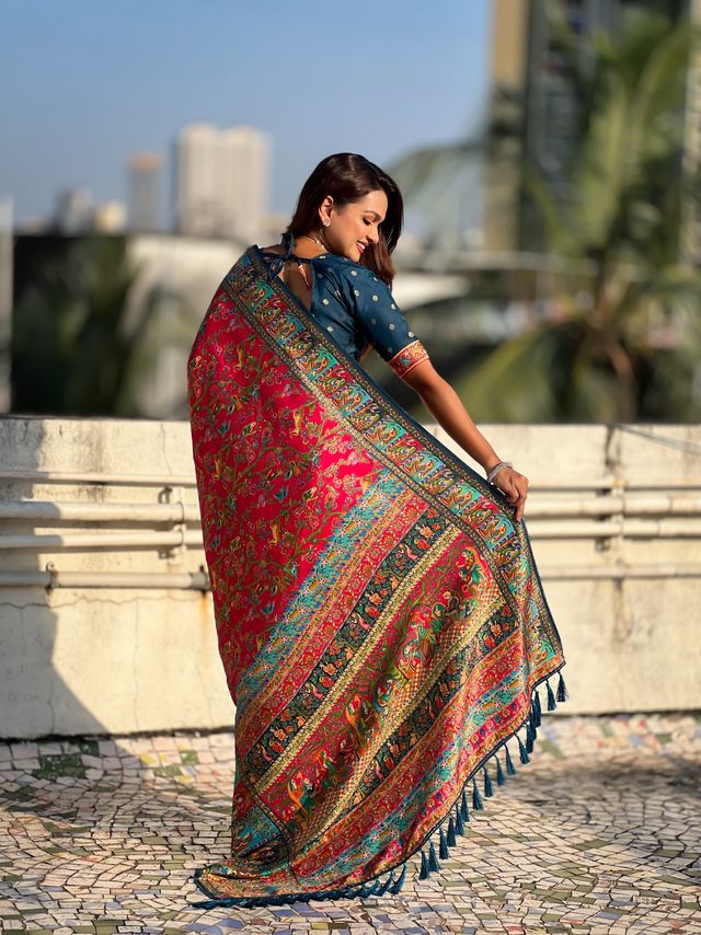 Pink Color Elegant Viscose Silk Fabric Rich Sophisticated Saree