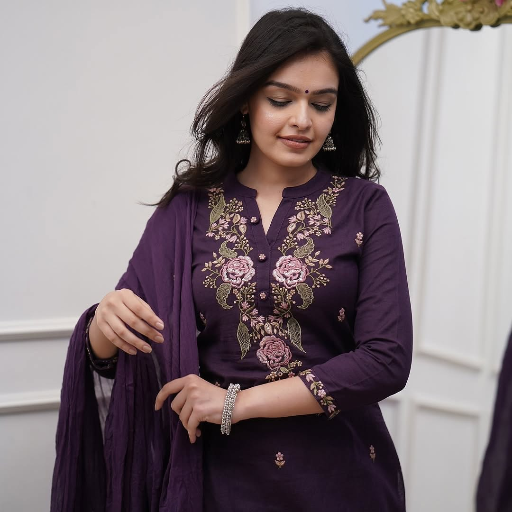 Women's Beautiful Viscose Fabric Embroidery work Straight Kurta with Pant And Dupatta Set