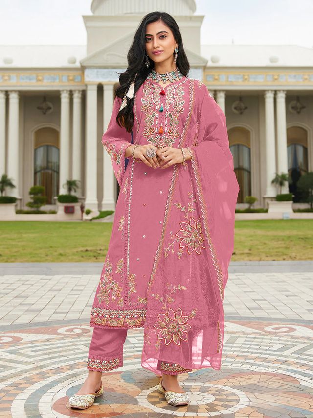 Beautiful Ethnic Partywear Designer Embroidered Suit