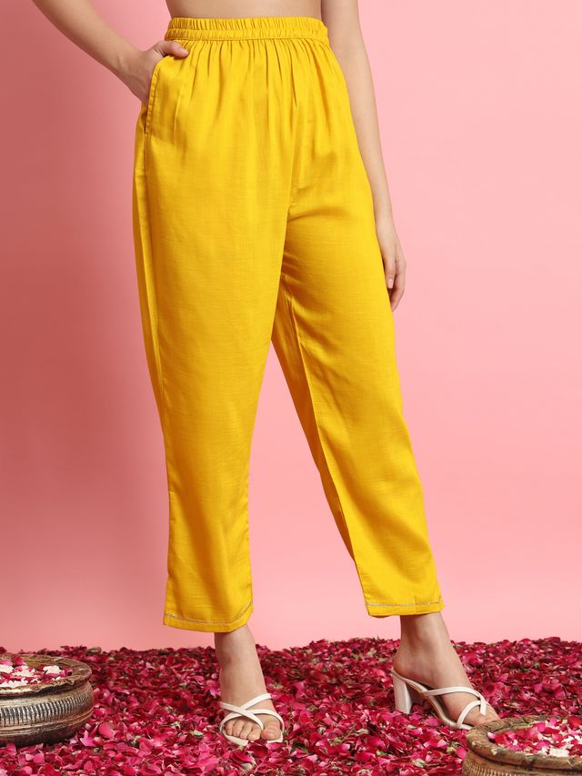 Yellow Color Designer Embroidered Silk Blend Ethnic Festive Special Suit