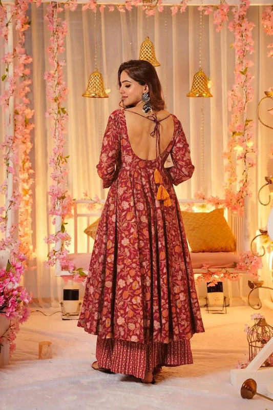 Comfortable Cotton Anarkali Suit Set