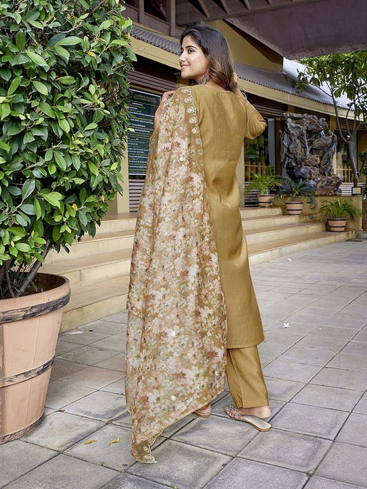 Chiku Color Stylish Partywear Readymade Ethnic Suit