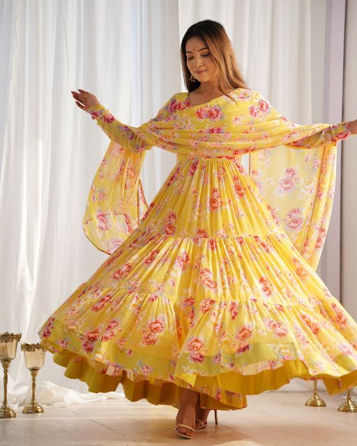 Anarkali Kurta Designer Dupatta Pyjamas Kurta