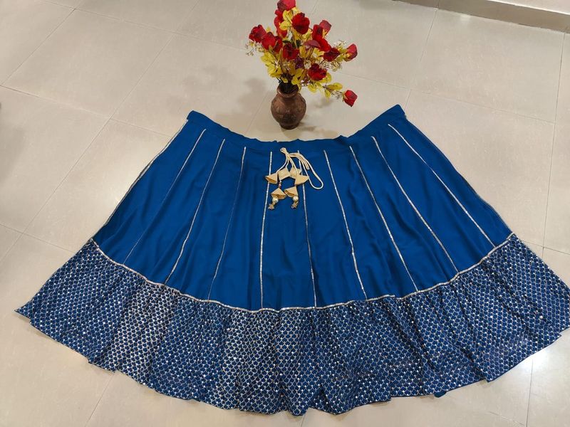 Leheriya Style Lehenga Choli with Embroidered Dupatta EL-603-ROYALBLUE