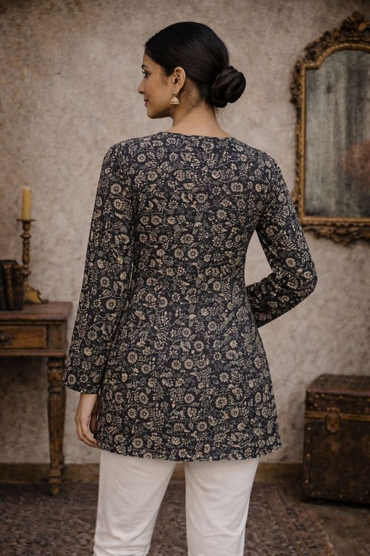 Black Color Designer Digital Printed Formal Rich Looks Kurta For Girls