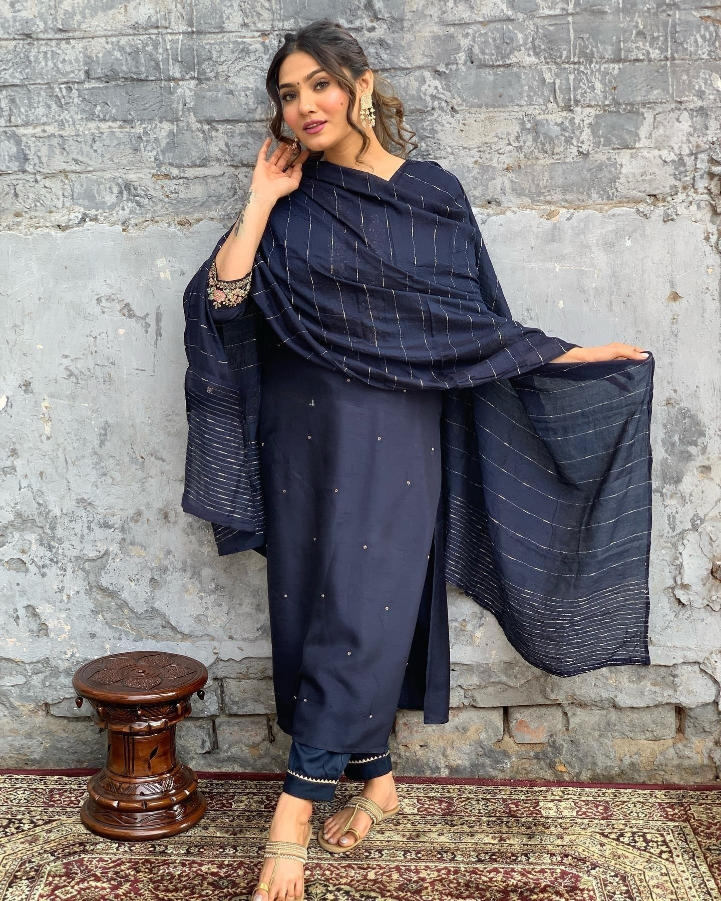 Women's Gorgeous Embroidery Viscose Chanderi Fabric Stright Kurta Pant with Dupatta Set
