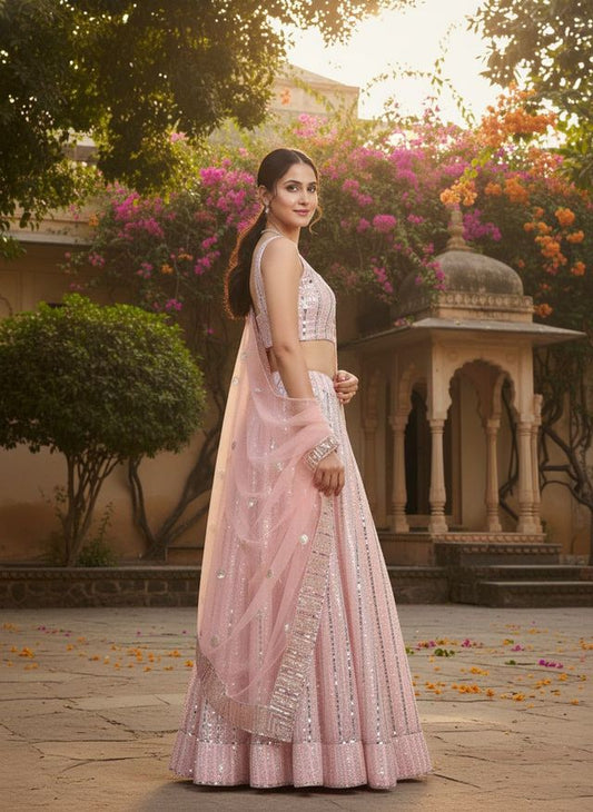 Zariya Turquoise Party Wear Lehenga HKV-002560 LIGHT PINK