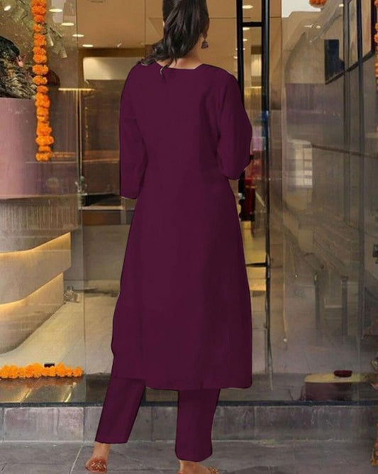 Burgundy Color Designer Embroidered Ethnic Partywear Suit