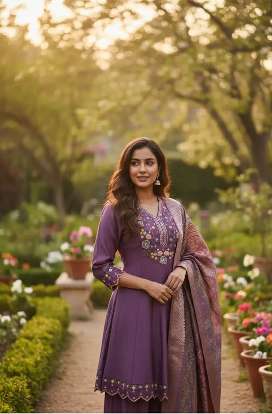 Maroon Ethnic Kurti Traditional Wear