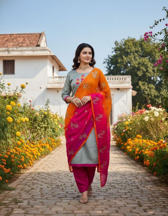 Beautiful Formal Looks Ethnic Embroidered Suit