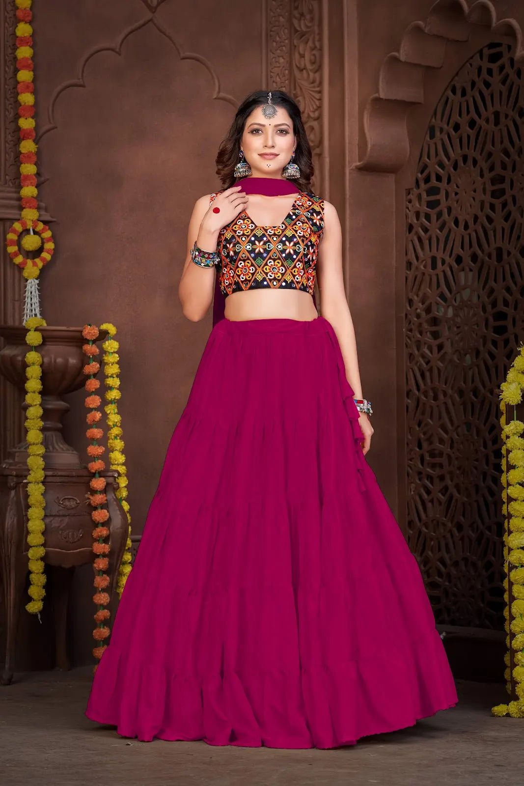 Traditional Kutchi Work Lehenga Set with Vibrant Embroidered Choli