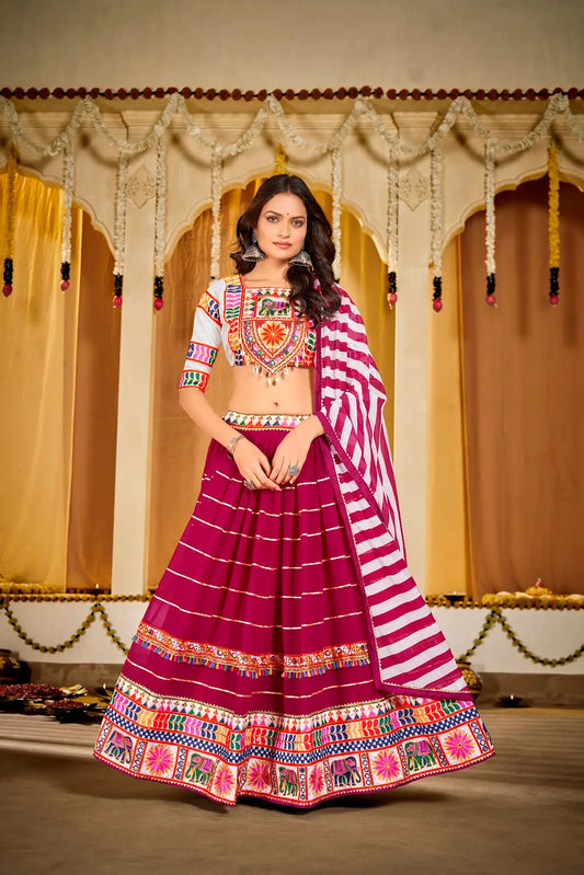 Traditional Garba Lehenga Set with Embroidered Choli Design
