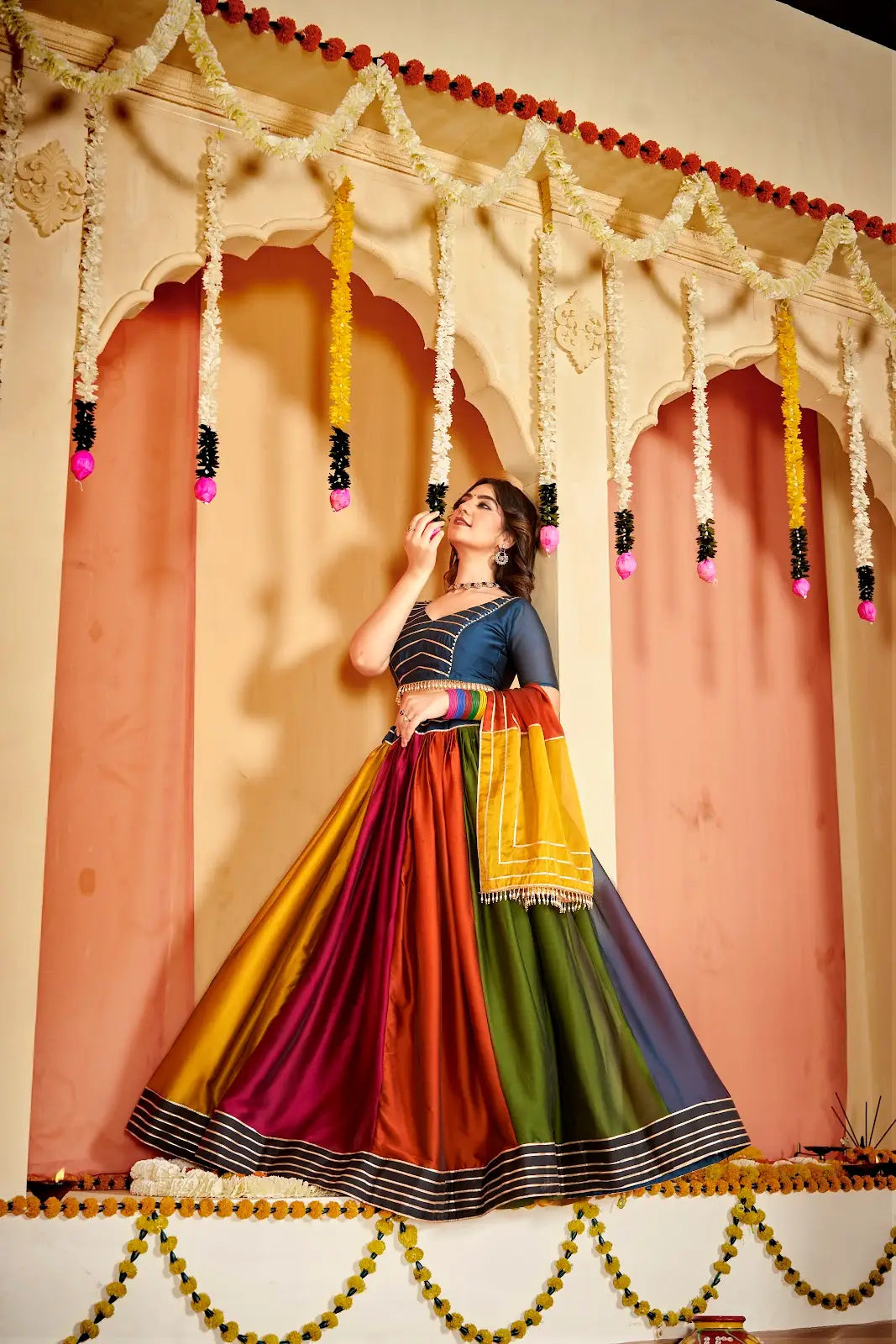 Festive Wear Designer Lehenga with Multicolor Thread Work