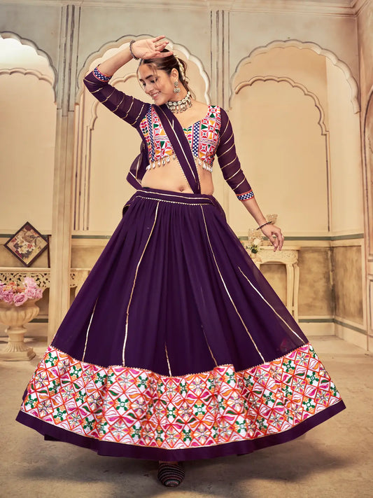 Beautiful Mirror Work Lehenga Choli for Navratri Festival