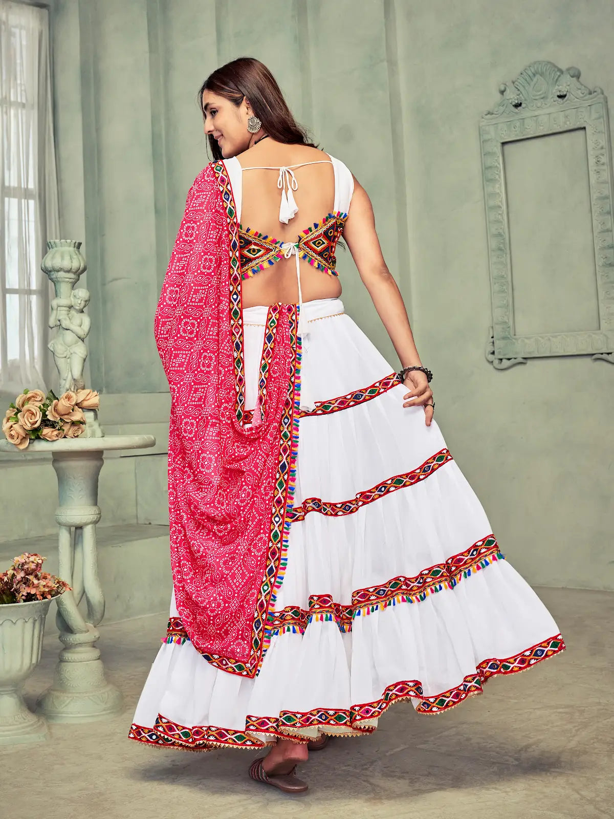 Trendy Designer Lehenga Choli with Colorful Kutchi Work