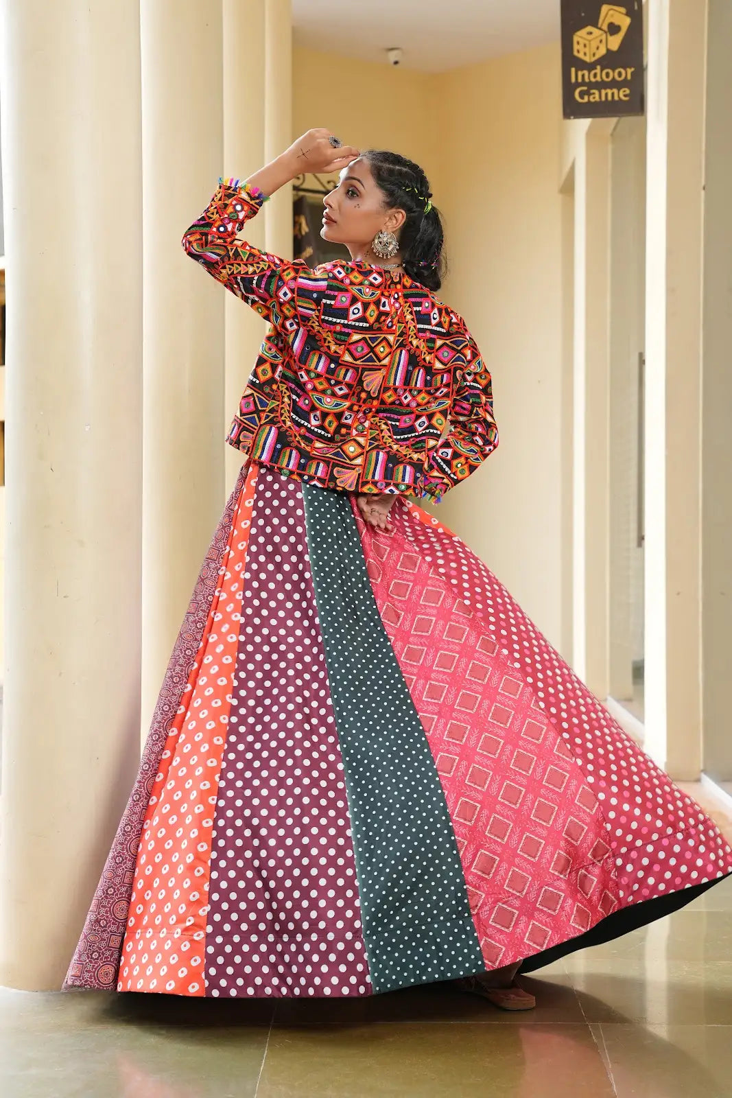 Colorful Navratri Lehenga Choli for Garba Dance Outfit