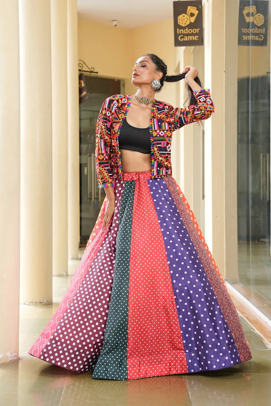 Colorful Navratri Lehenga Choli for Garba Dance Outfit