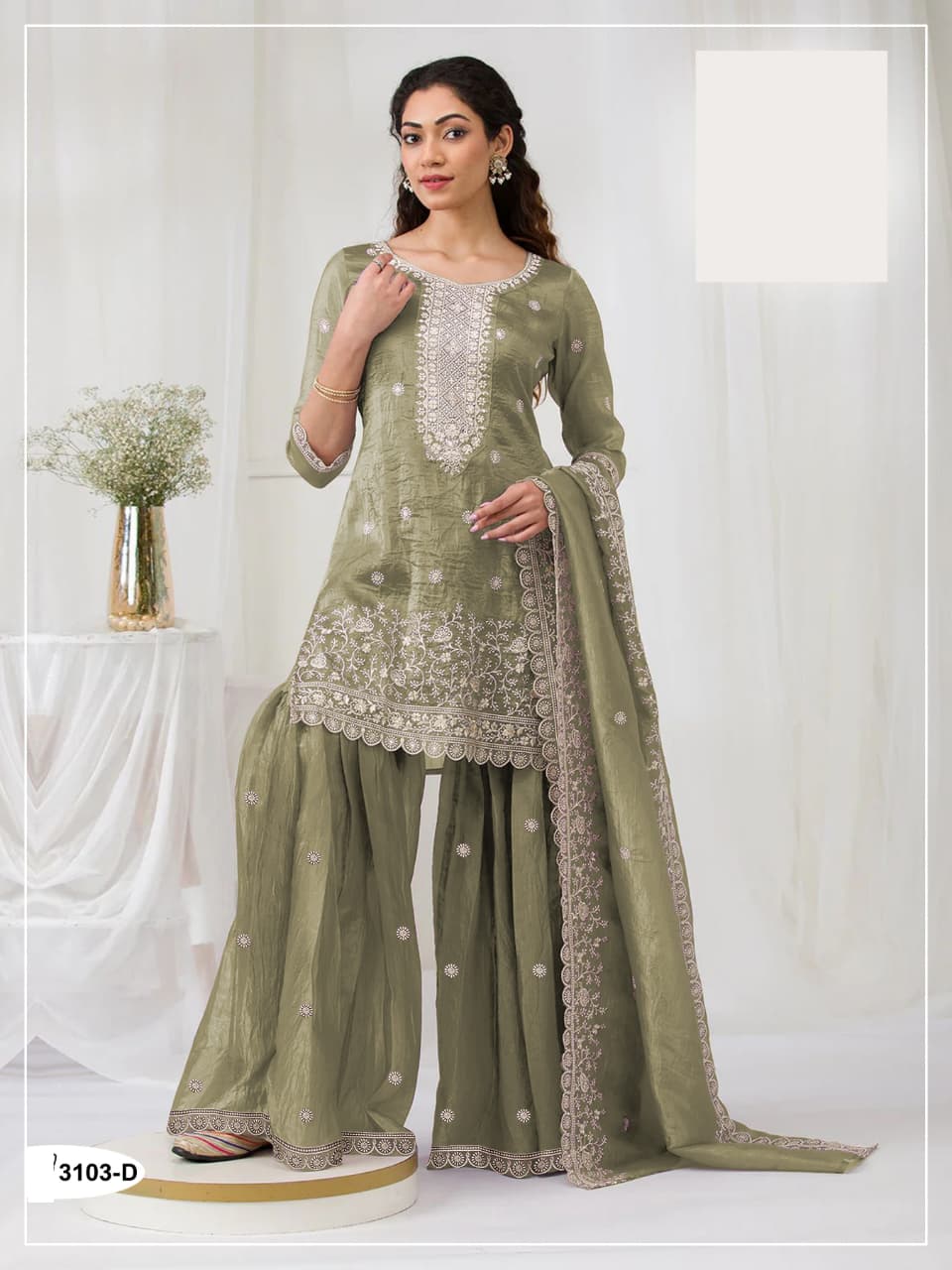 Crush Georgette Semi Stitched Wedding Suits