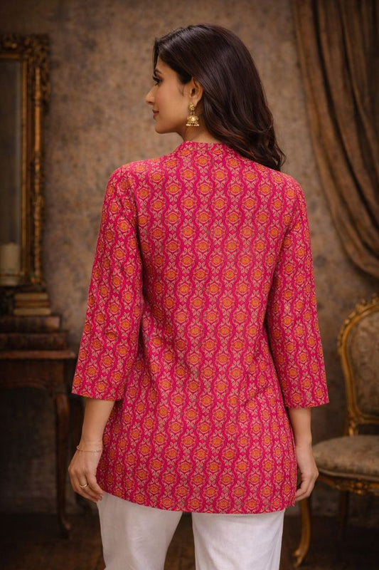 Wine Color Designer Digital Printed Muslin Fabric Foral Ethnic Kurta