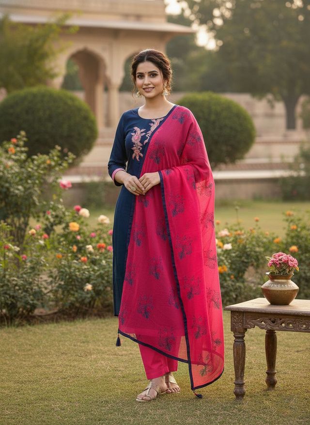 Beautiful Formal Looks Ethnic Embroidered Suit