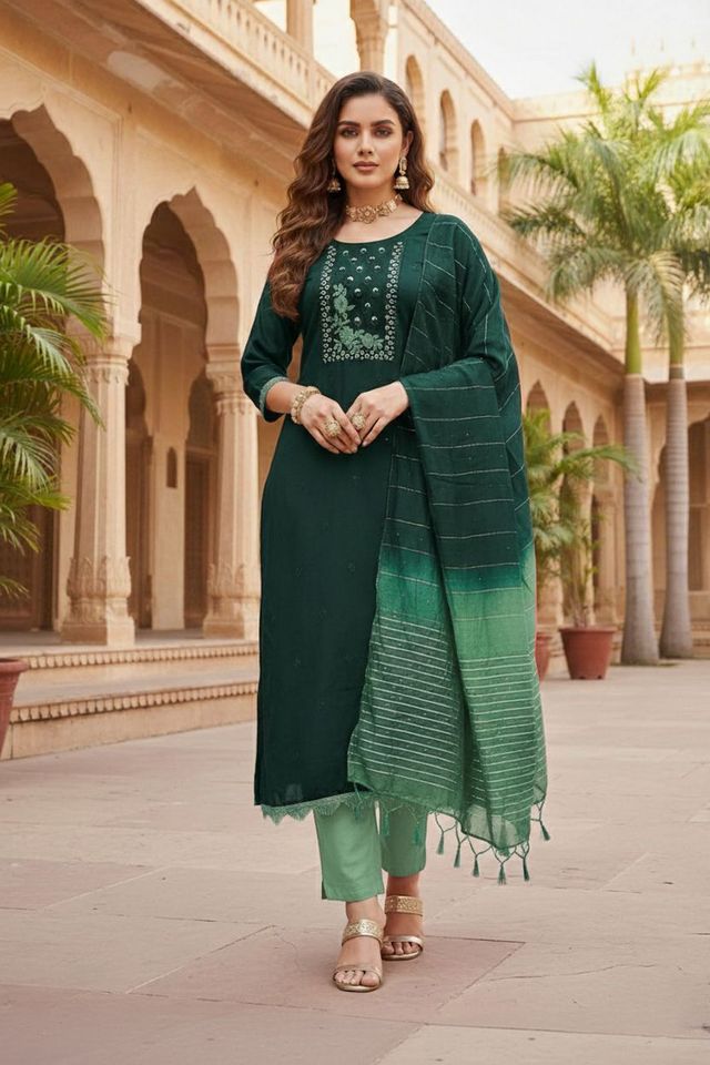 Beautiful Formal Looks Ethnic Embroidered Suit